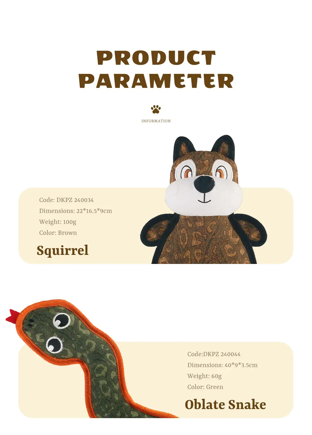 Plush Toy Suitable For Dogs To Chew And Hug Squirrel, Oblate Snake, Puppy, Oblate Squirrel (8)
