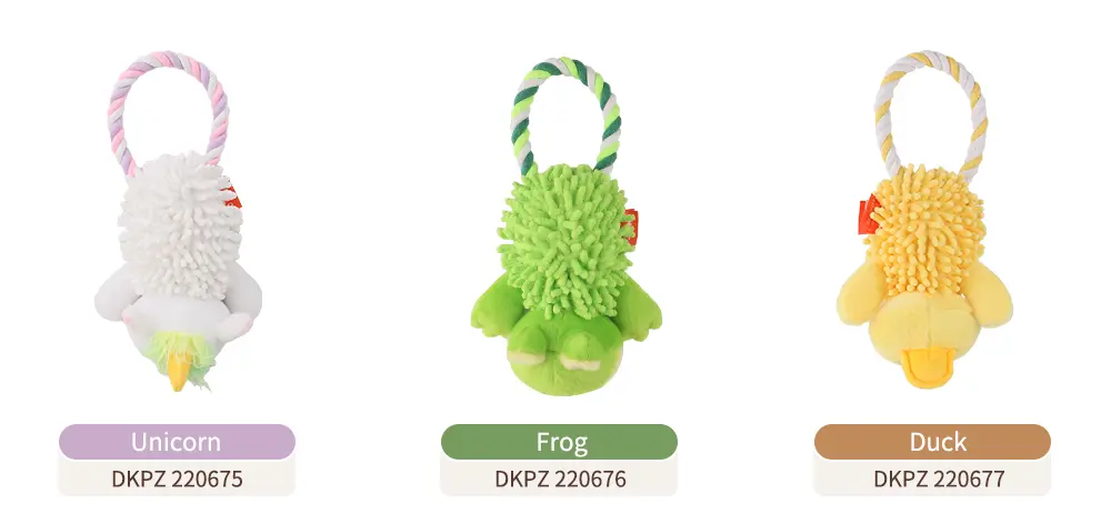 Pet Rope Toy Combines cute animals with rope, safe and comfortable