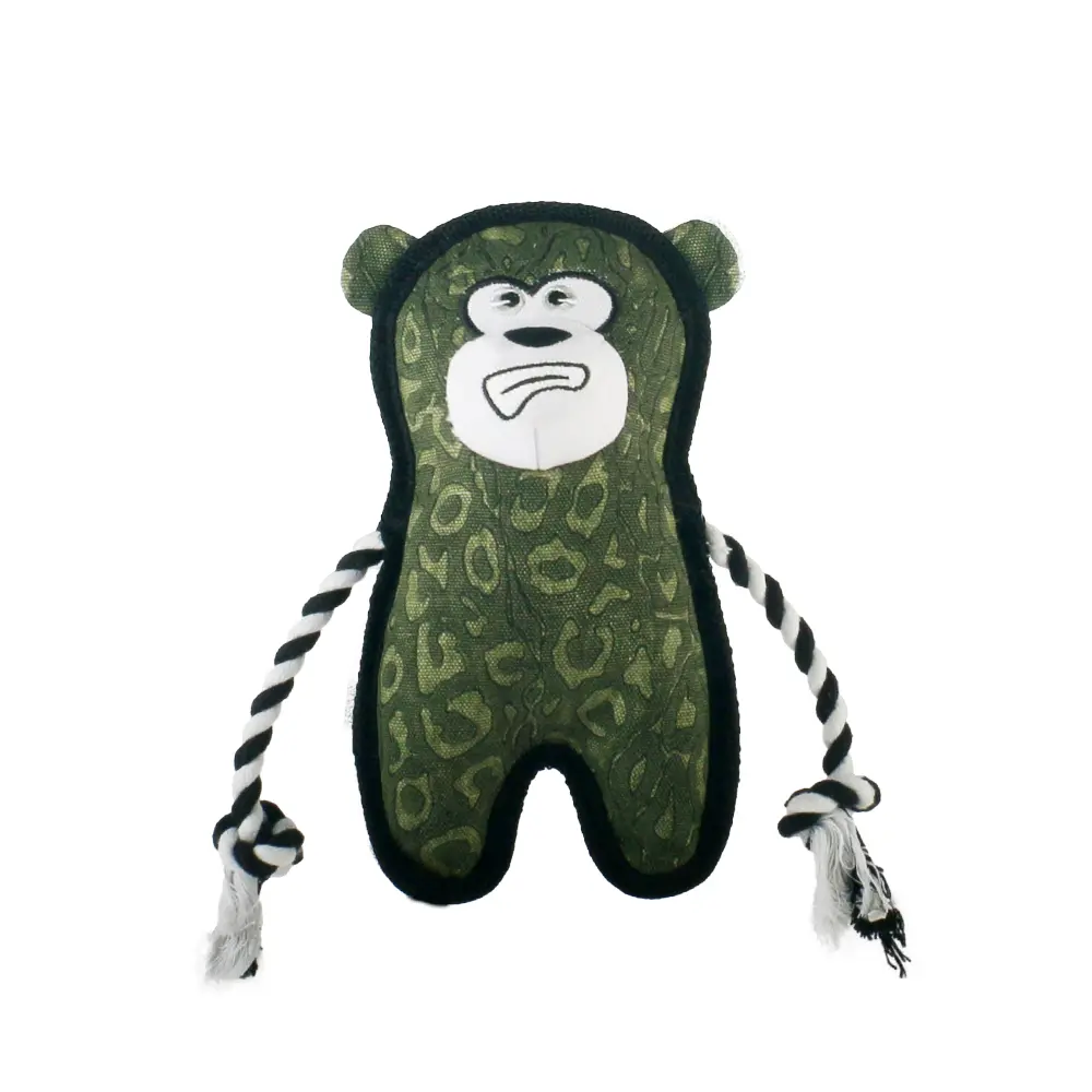 2025 New Product Classic Animal Shape Sturdy Dog Toy Collection Oblate Knotted Bear