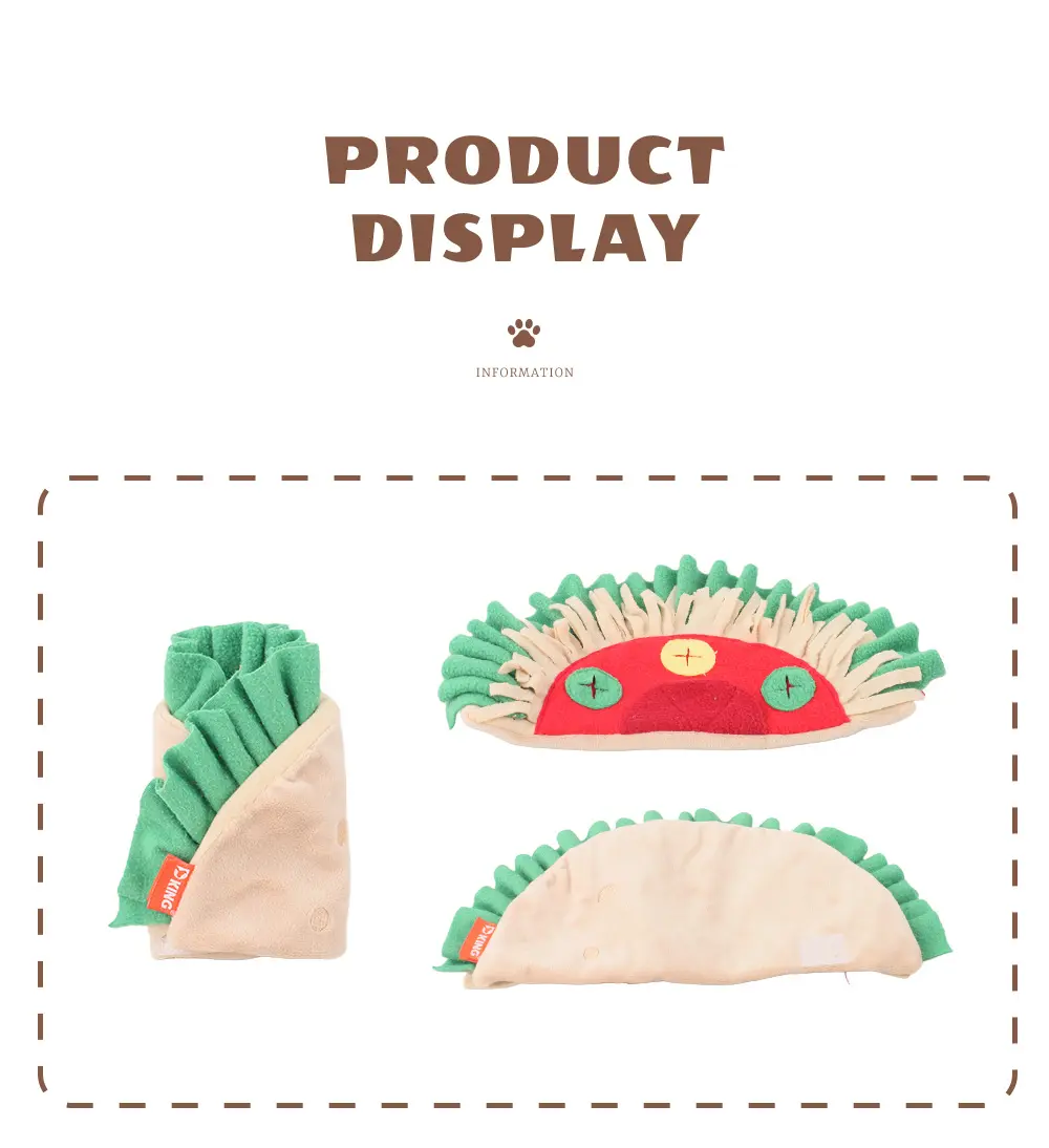 Food-shaped Pet Plush Toys:Snuffle Burrito,Snuffle Chicken Rolls (10)