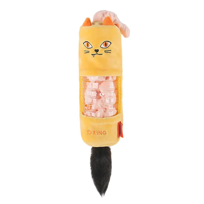 Adorable Plush Toys for Your Dog：Yellow cat，Green bat，Black cat