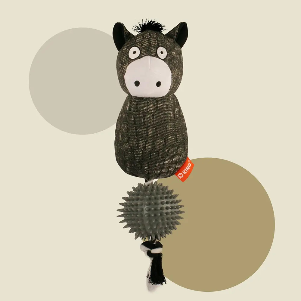 2025 New Product Classic Animal Shape Sturdy Dog Toy Collection Donkey with Thorn Ball (5).jpg