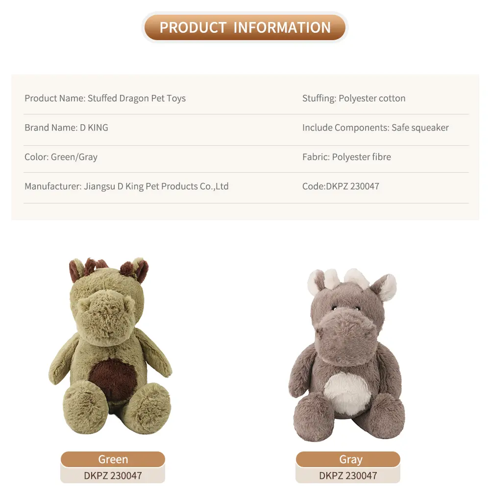 Stuffed Dragon Pet Toys Soft, cuddly, safe, durable, dragon-themed, pet-friendly, vibrant colors, enchanting design, playful (4)