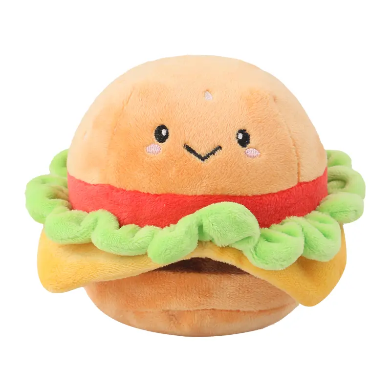 Adorable Pet Plush Toys in Fun Shapes：Hamburg，Popcorn，Pizza，French fries