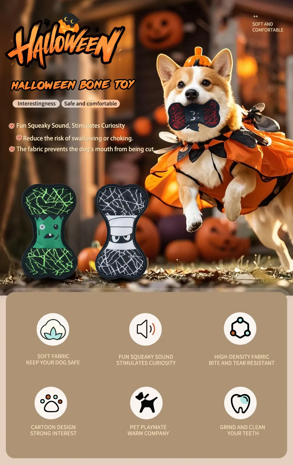 detail about Halloween bone toy