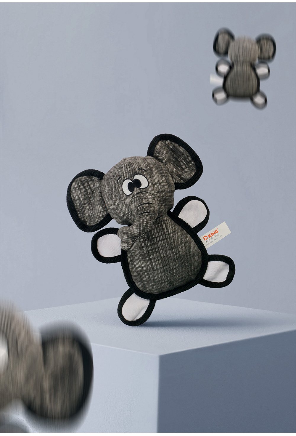 2025 New Product Classic Animal Shape Sturdy Dog Toy Collection Oblate Body Elephant (8)
