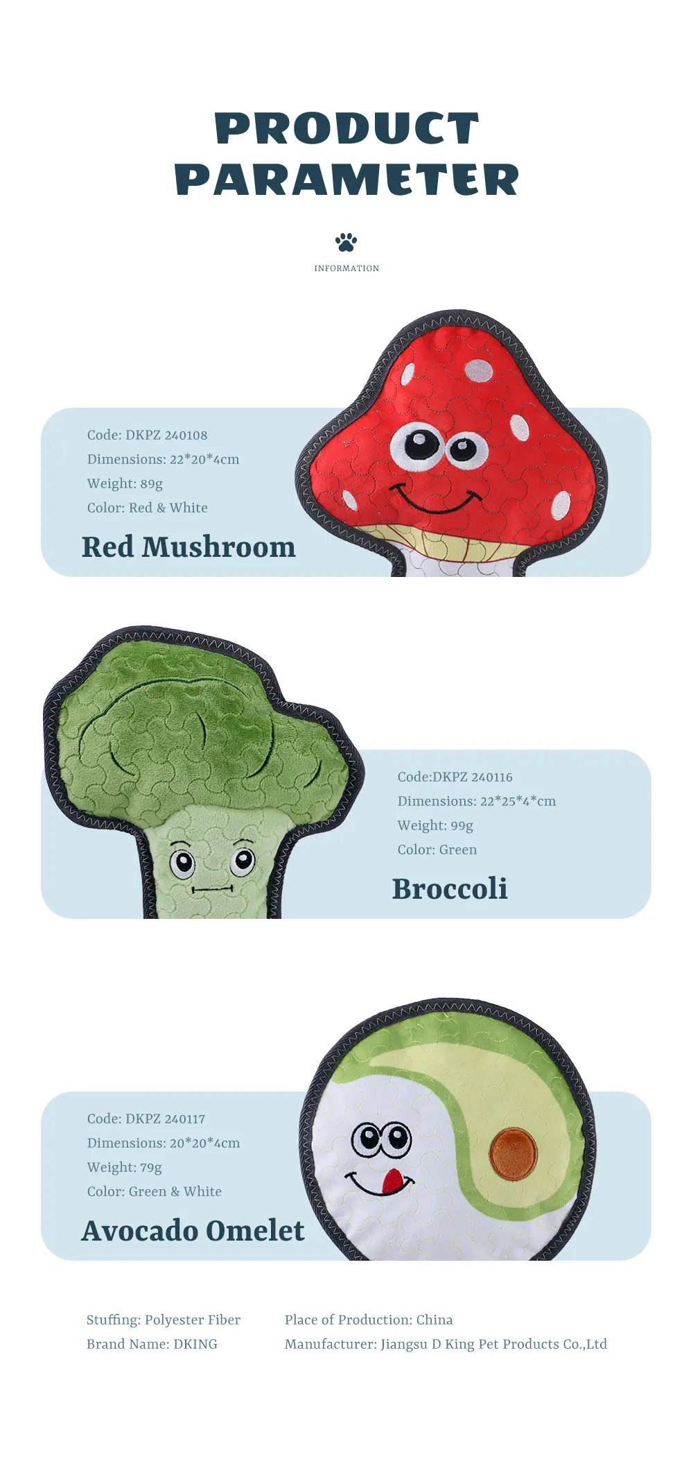 Explore the Latest Dog-Themed Plush Toy Series dogs Red mushroom, Broccoli, Avocado Omelet (7)