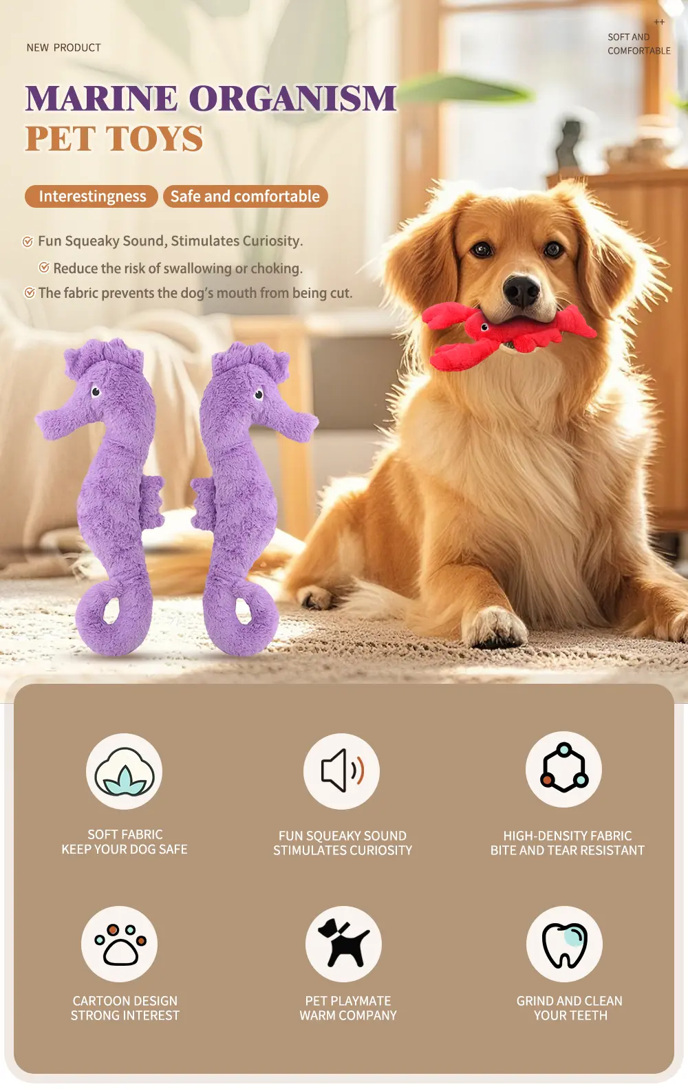 Seahorse & Lobster Plush Toys Your Pet's New Best Friends (5)