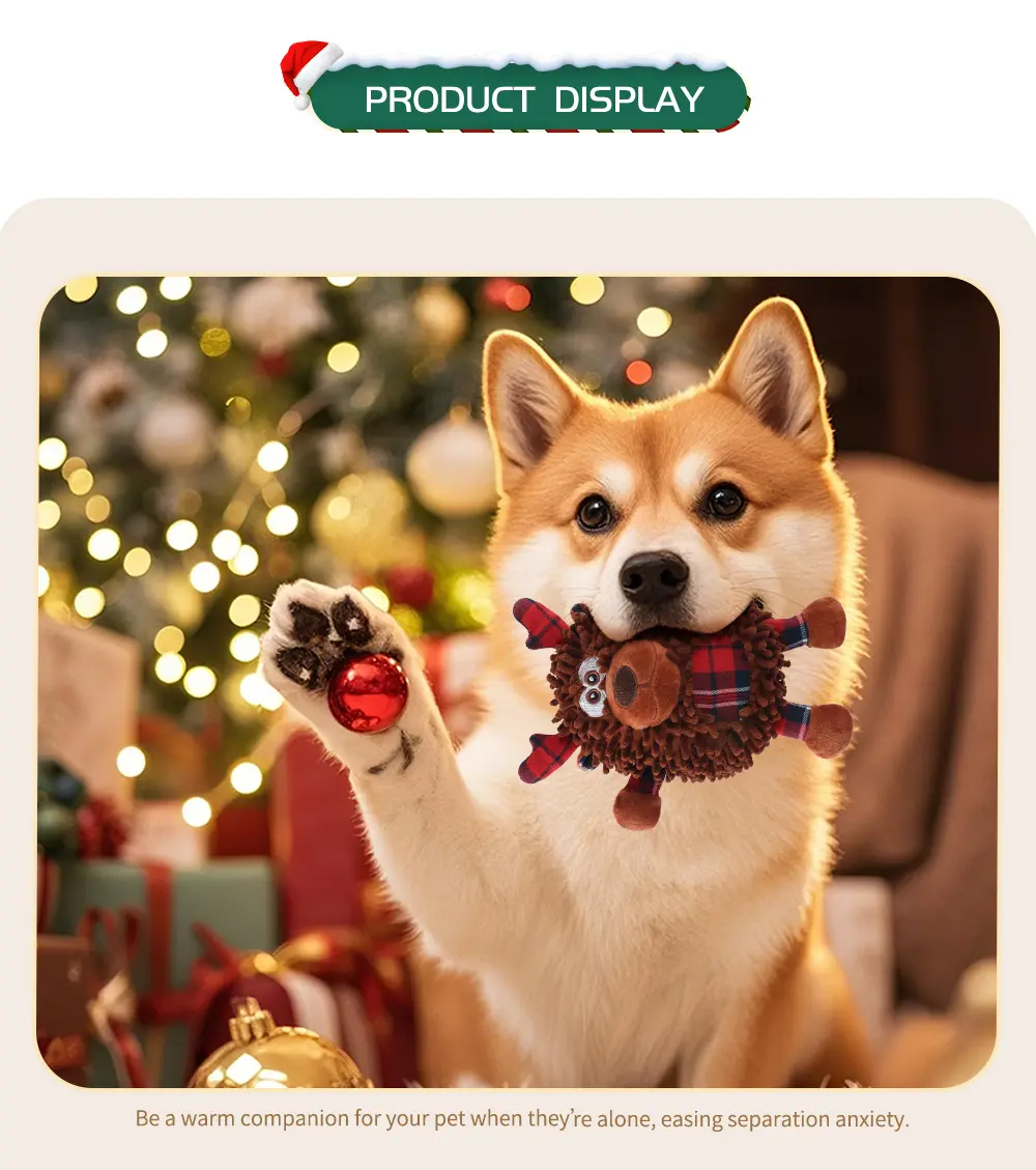 The Joyful Season Of Christmas, With Soft Plush Pet Toys Warmly Accompanying Soft Penguin, Soft Snow Man, Soft Reindeer (11)