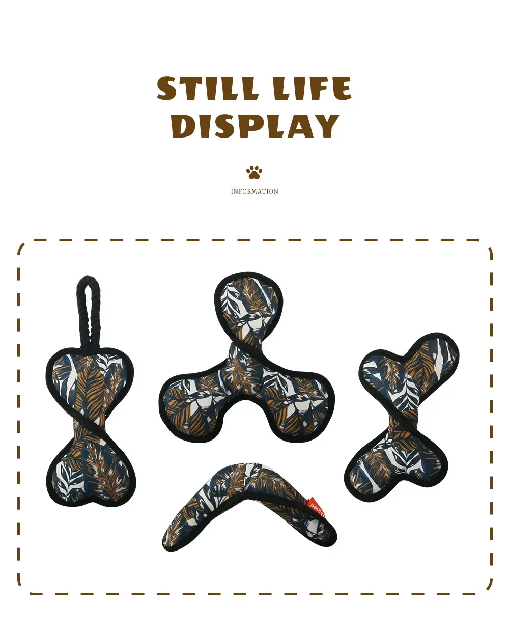 The Latest Dog Interactive Game Plush Toy Series Knotted bone, Reversed clover frisbee, Reversed bone, Reversed boomerang (10)
