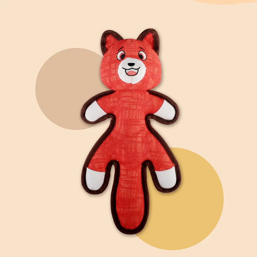 2025 New Product Classic Animal Shape Sturdy Dog Toy Collection Oblate Body Fox (2).jpg