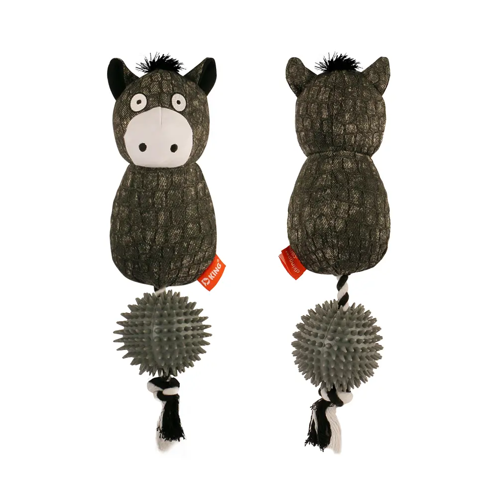 2025 New Product Classic Animal Shape Sturdy Dog Toy Collection Donkey with Thorn Ball (3).jpg