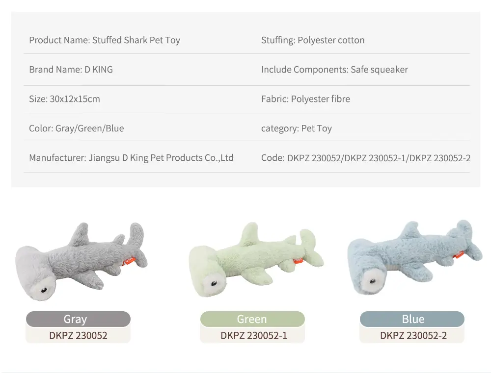 Cuddly Stuffed Shark Toy Soft, Safe, Fun For Pets! (11)