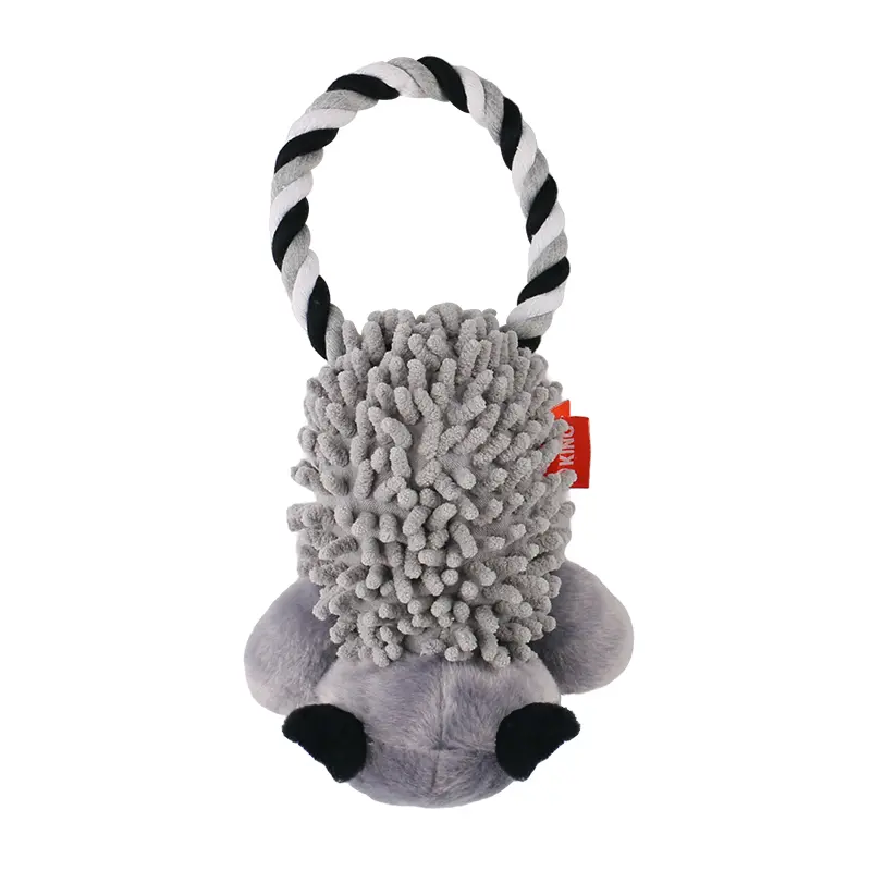 Rope Animal Plush Toys for Pets: Rope ring mop velvet raccoon, Rope ring mop velvet monkey