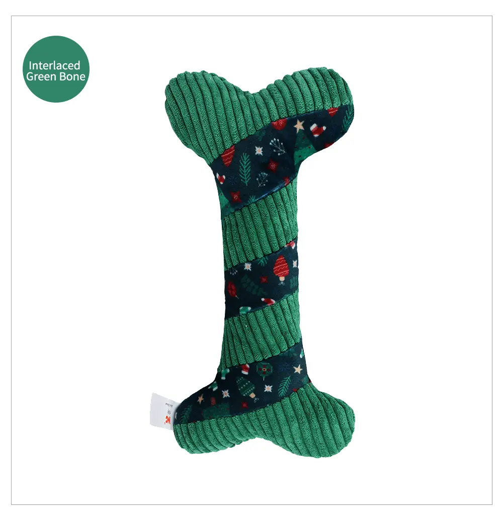 Christmas collection of squeaky plush toys Interlaced Red Bone,Interlaced Brown Bone,Interlaced Green Bone,Bounded Red Bone,Plush White Bone-1 (9)