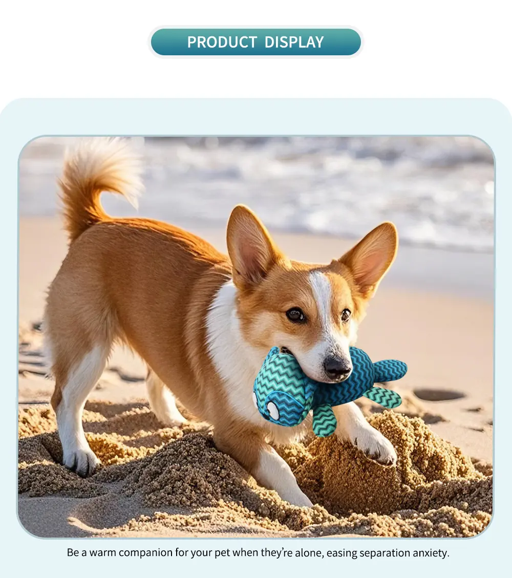 blue striped pet toy