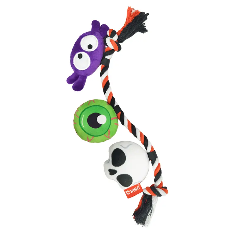 Halloween special rope plush dog toy, soft texture, durable and interactive: Halloween Cupcakes 3 In 1，Halloween Eyes 3 In 1，Halloween Terrors 3 In 1