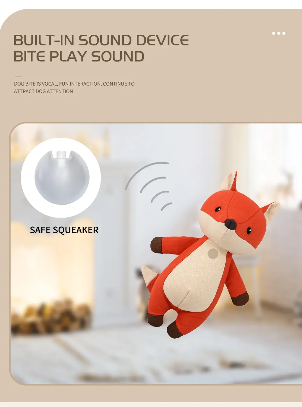 Fox, Deer, And Pig Plush Toys, Exquisitely Designed For Pet Companionship And Health Promotion (5)