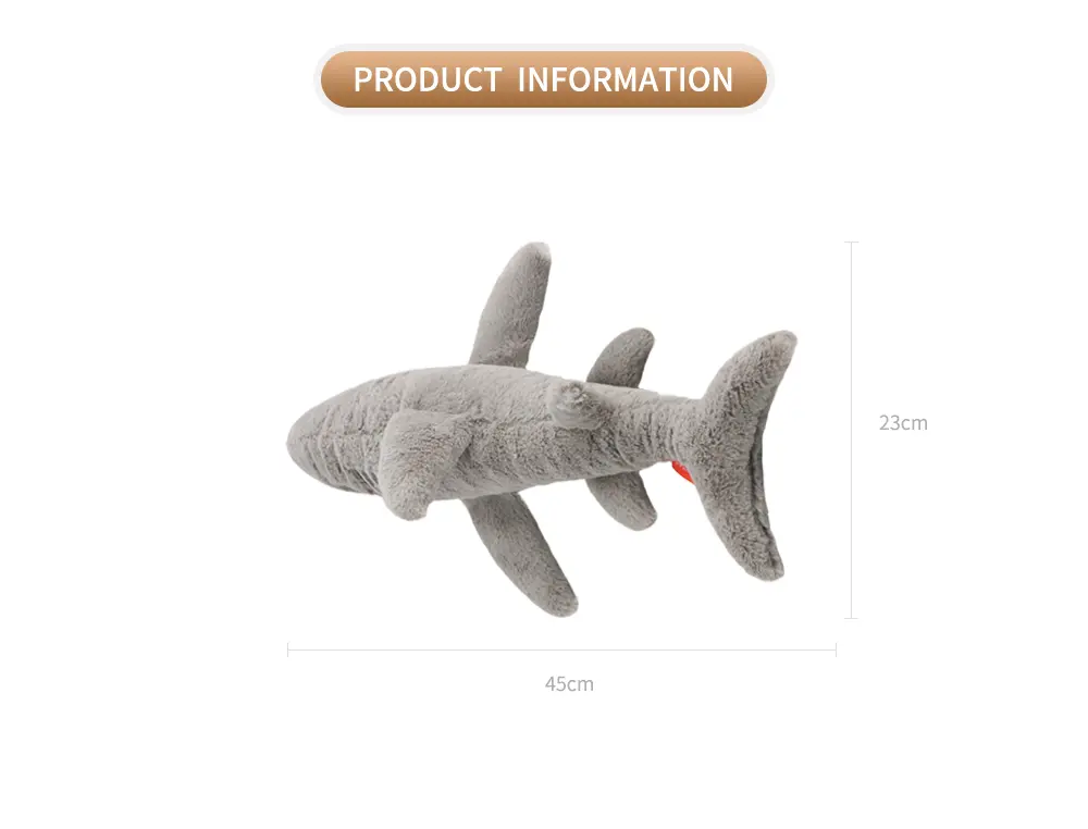 Cuddly Shark Pet Toy Soft Polyester, Lifelike Charm! (9)