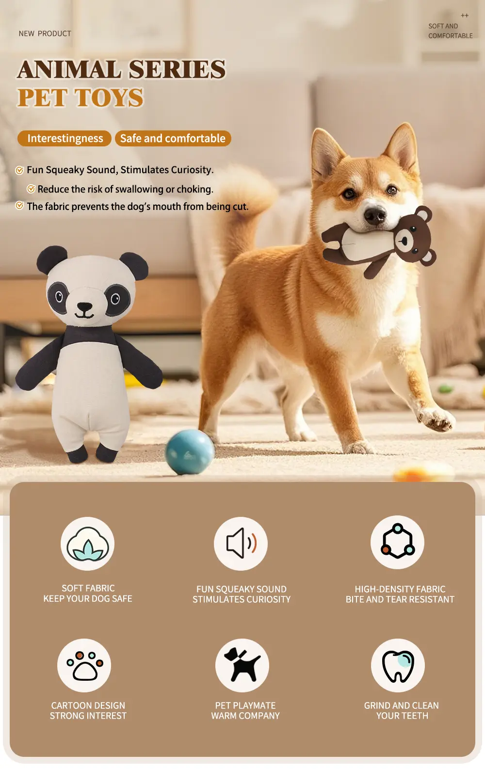 Pet Plush Toy Series Lifelike and Adorable, Bringing Endless Joyful Moments Bear, Raccoon, panda (4)