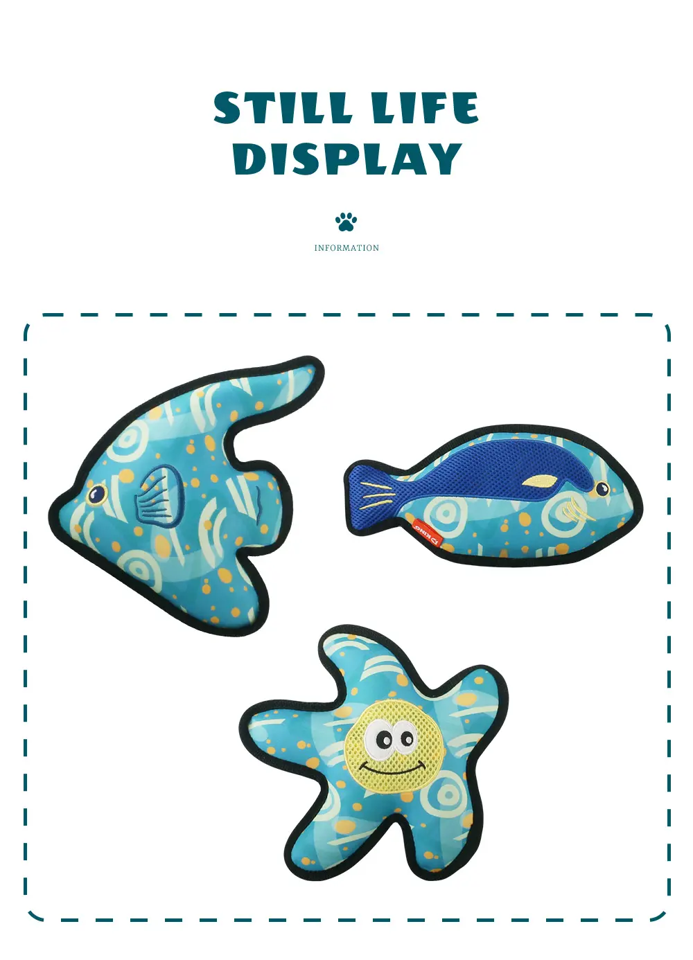 2025 Latest Pet Interactive Plush Toy Series, Innovative Design Enhances Pet's Fun, Safe Materials:Whip-fish,Blue Sea Bream,Starfish (9)