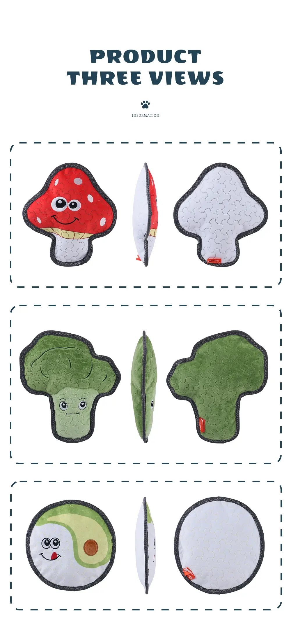 Explore the Latest Dog-Themed Plush Toy Series dogs Red mushroom, Broccoli, Avocado Omelet (10)
