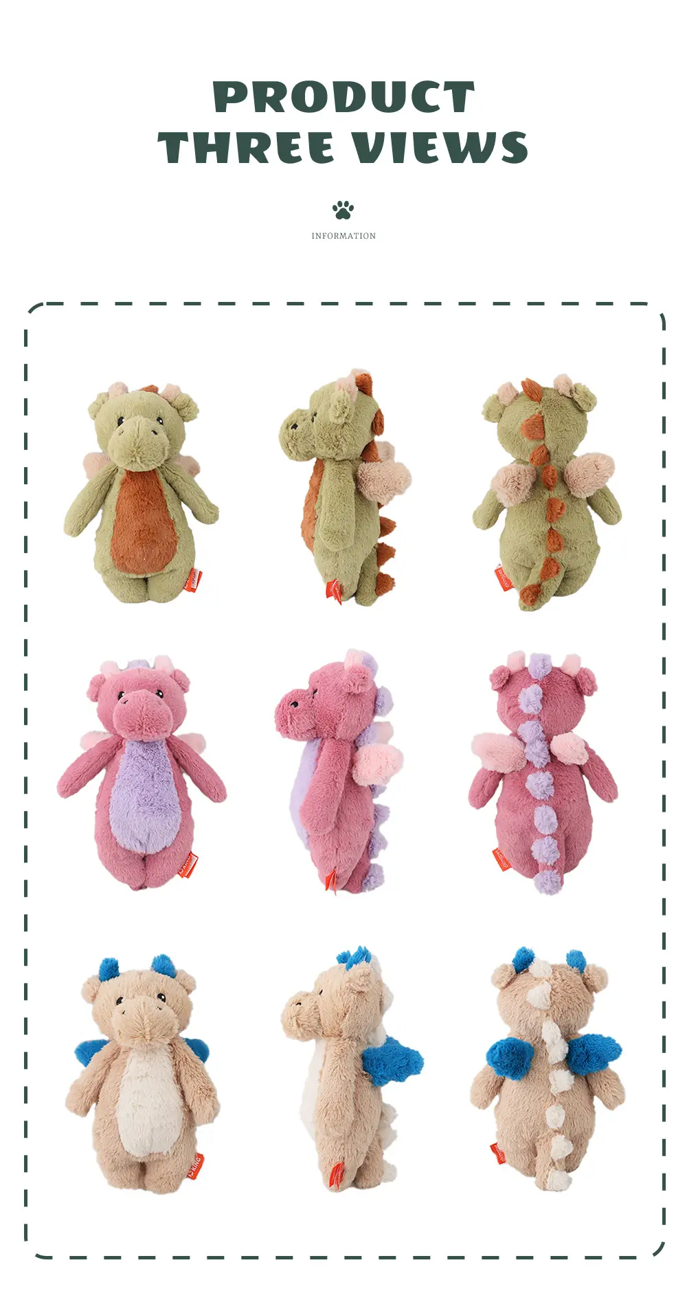 Standing Dragon Plush Toys Are A Huge Hit With Dogs, Durable And Soft, Promoting Health (9)