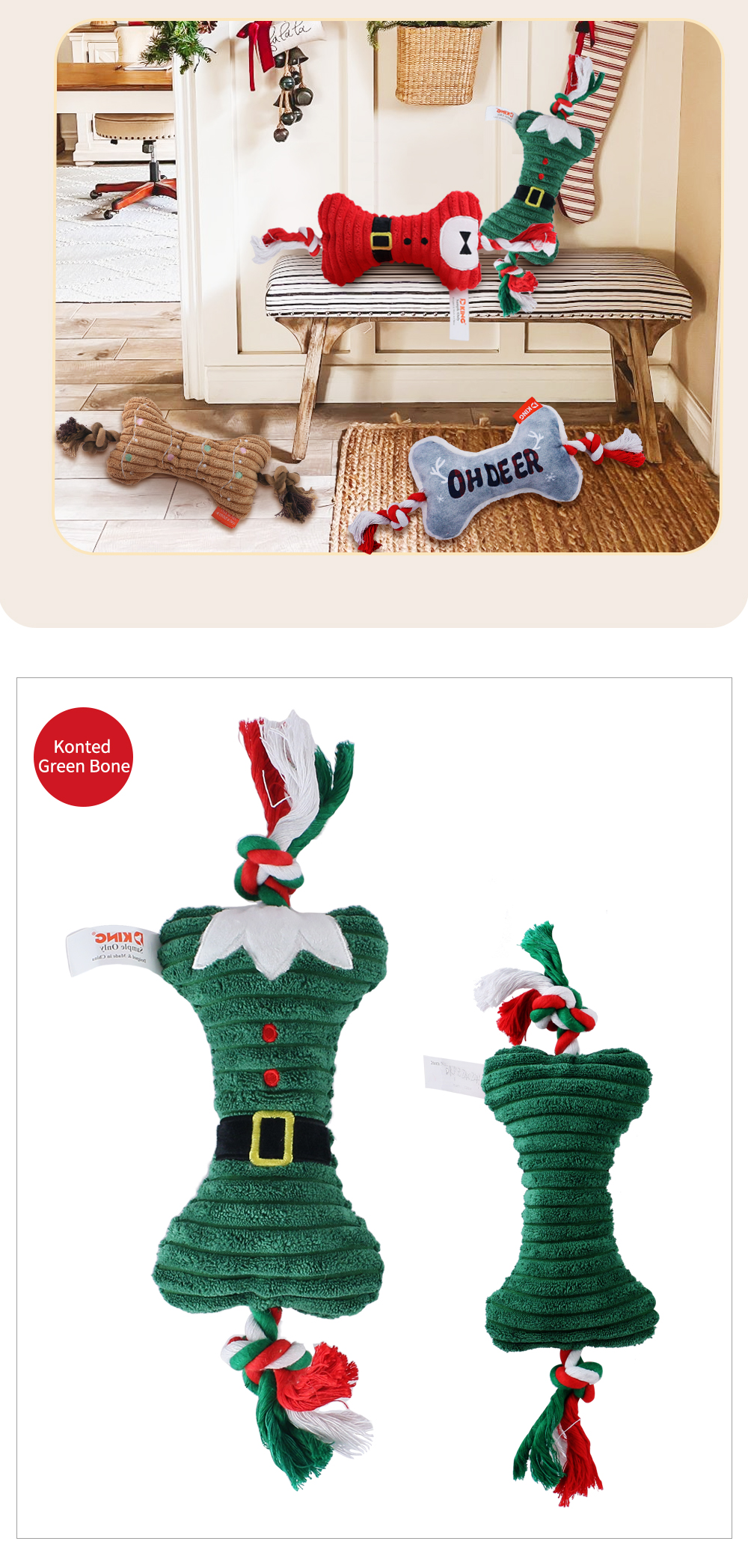 Squeaky Bone Plush Toy (12)