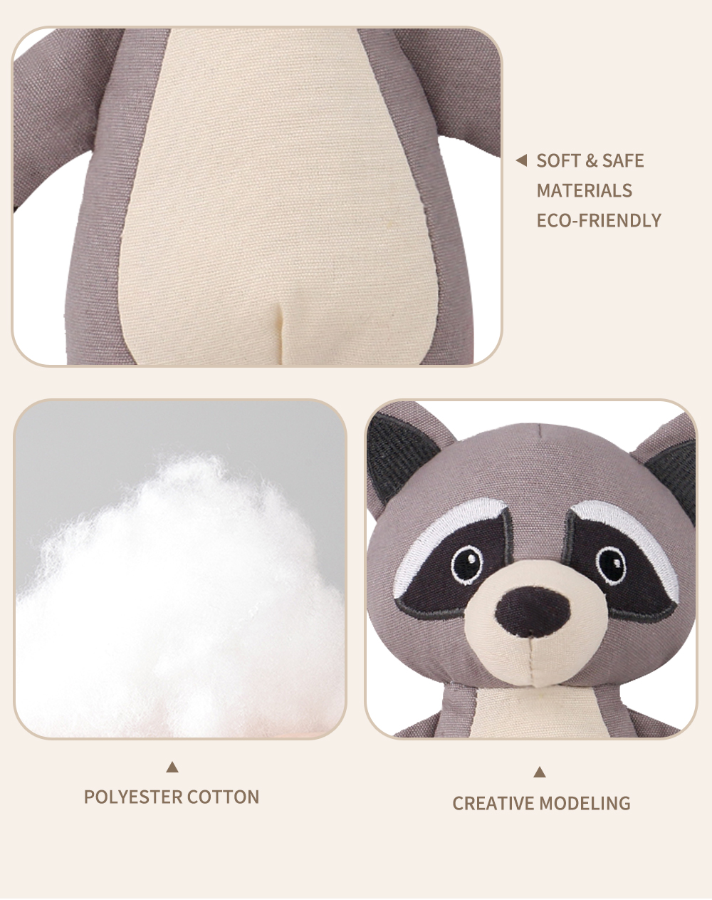 Pet Plush Toy Series Lifelike and Adorable, Bringing Endless Joyful Moments Bear, Raccoon, panda (6)