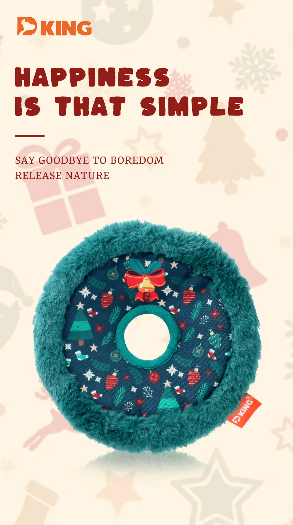 A Christmas Wreath-Inspired Doggy Plush Toy, Adorned With Festive Decorations, Brings Joy And Warmth, Evoking The Holiday Spirit And Your Dog's Cuteness (16)