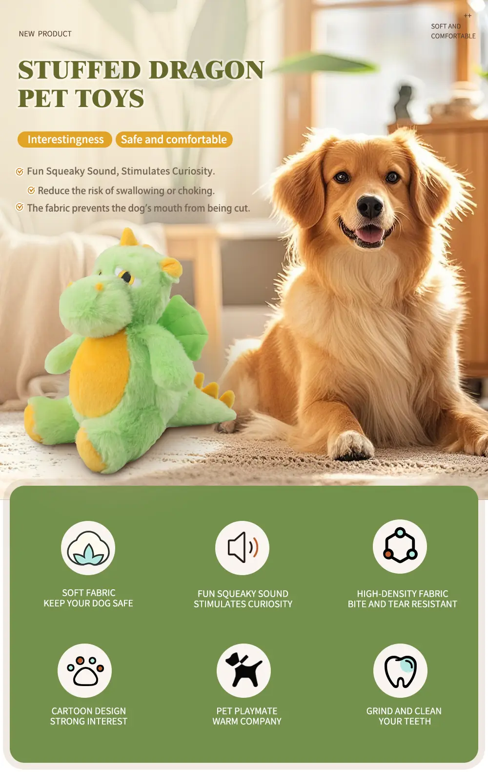 Plush Dragon-Shaped Pet Toys Are Adored By Pets, Featuring Soft Texture, Safe Materials, And Durable Construction For Endles (1)