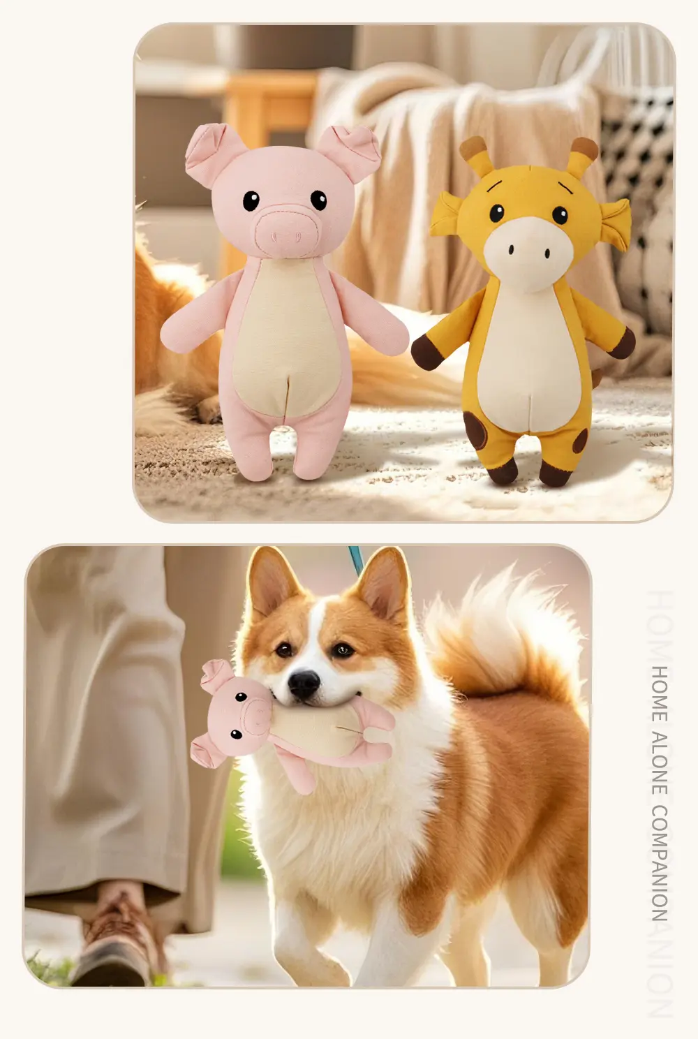 Fox, Deer, And Pig Plush Toys, Exquisitely Designed For Pet Companionship And Health Promotion (9)