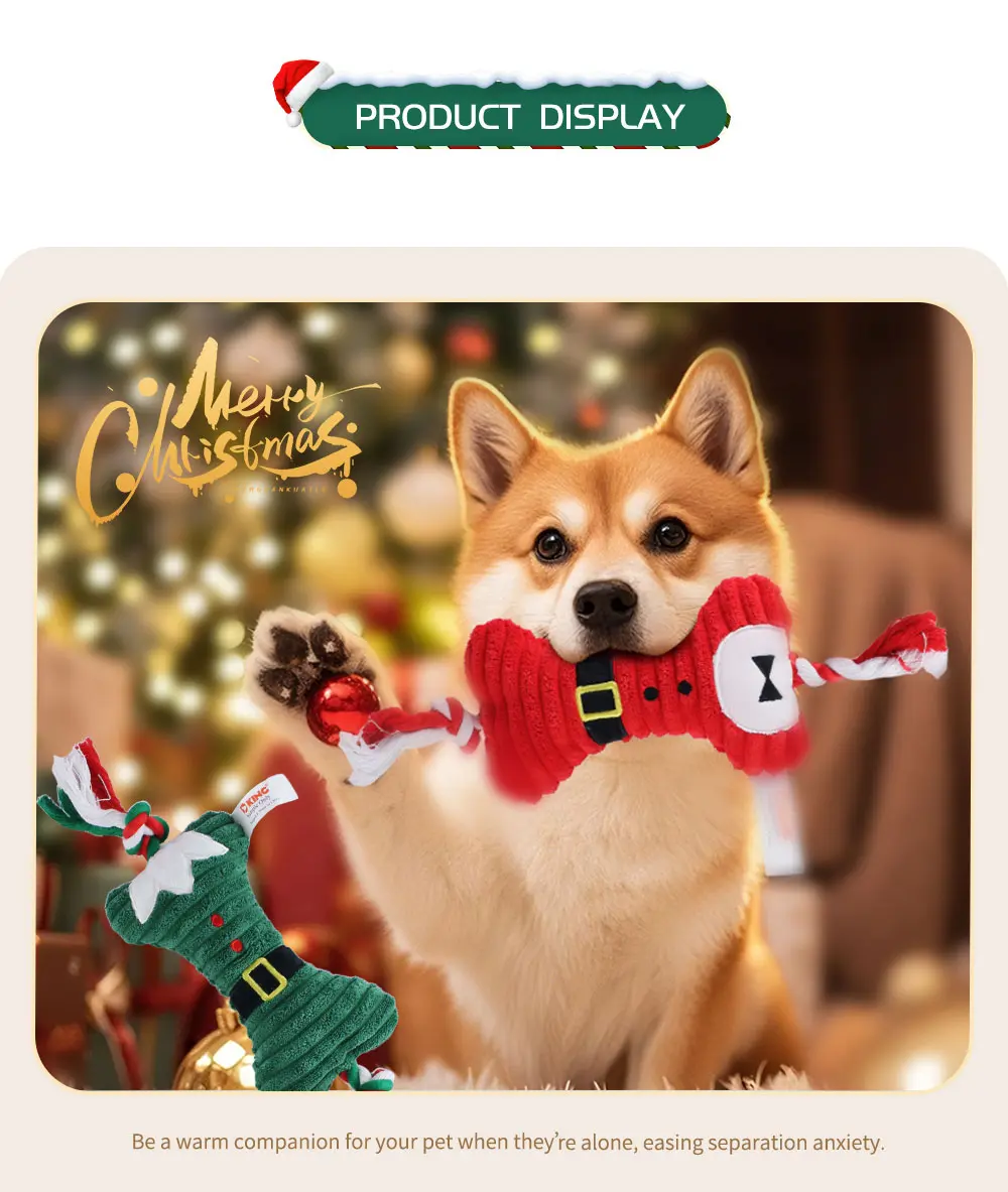 Discover the Irresistible Squeaky Bone Plush Toy - Ideal for Your Dog's Playtime, Stress - Relief and Chewing Needs-1 (6)