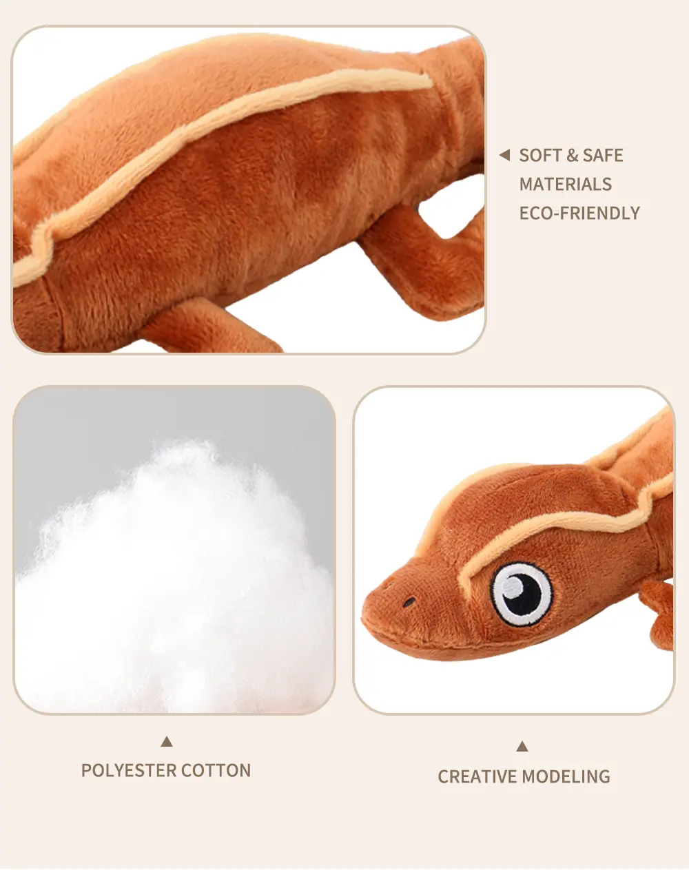 Dog Plush Toy With A Creative Lizard Design, Accompanying Growth (7)