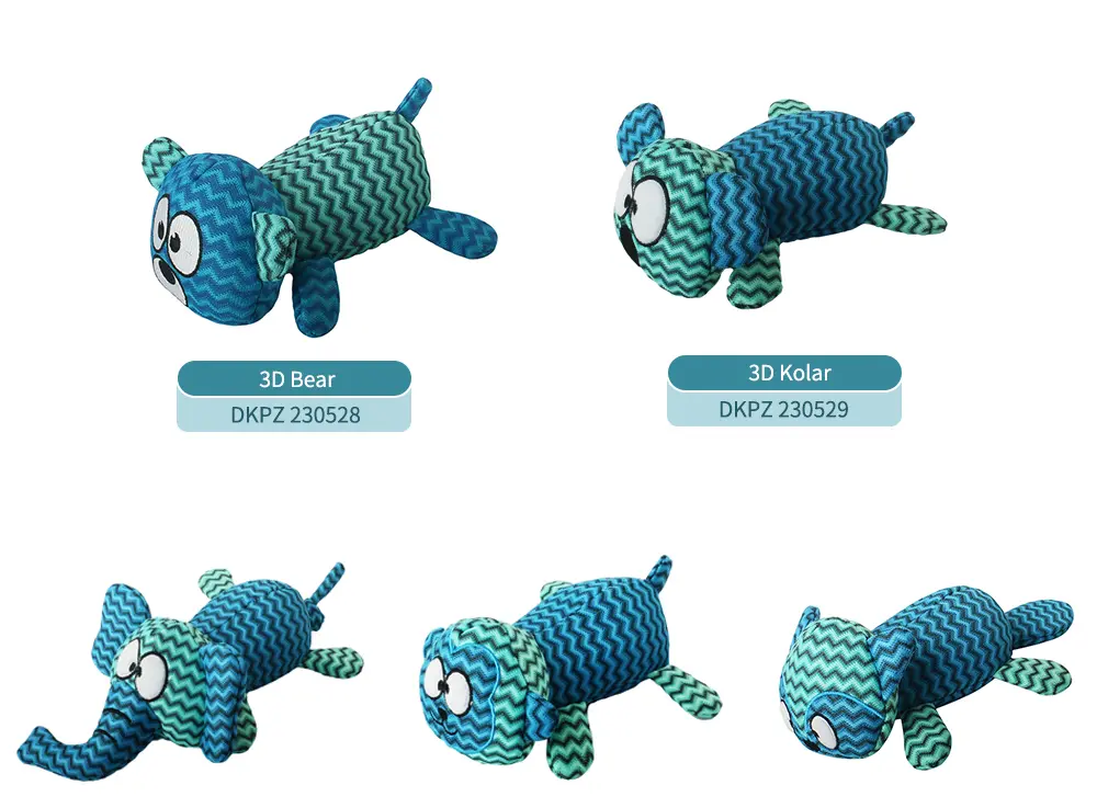 blue striped pet toy