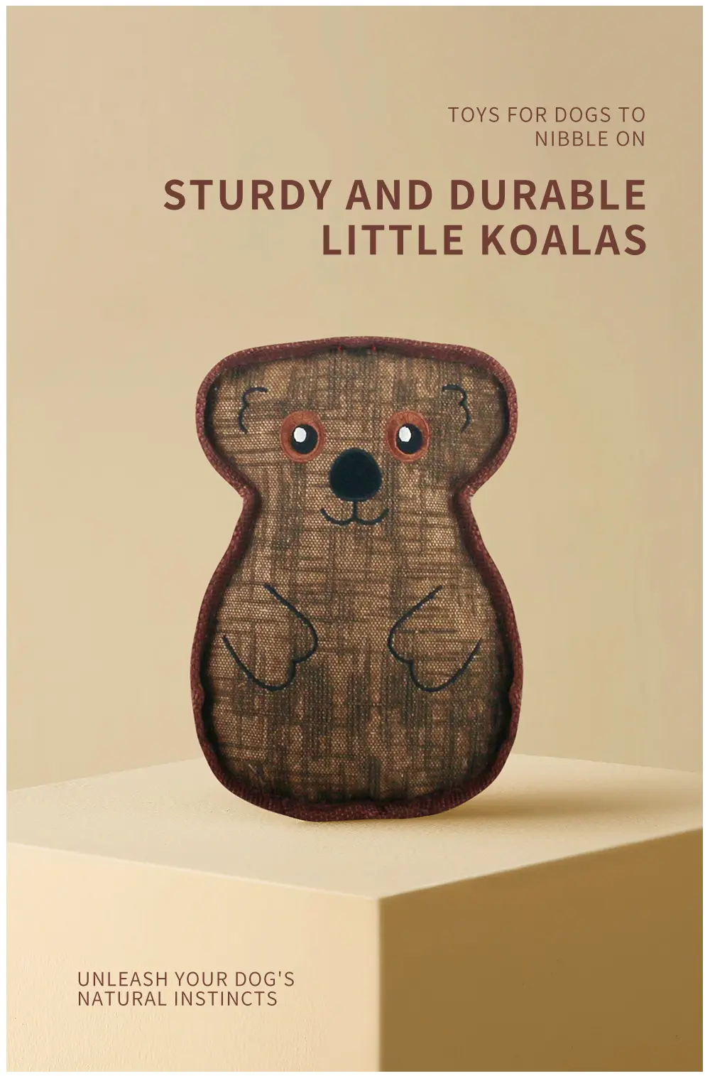 2025 New Product Classic Animal Shape Sturdy Dog Toy Collection 3D Koala (4)