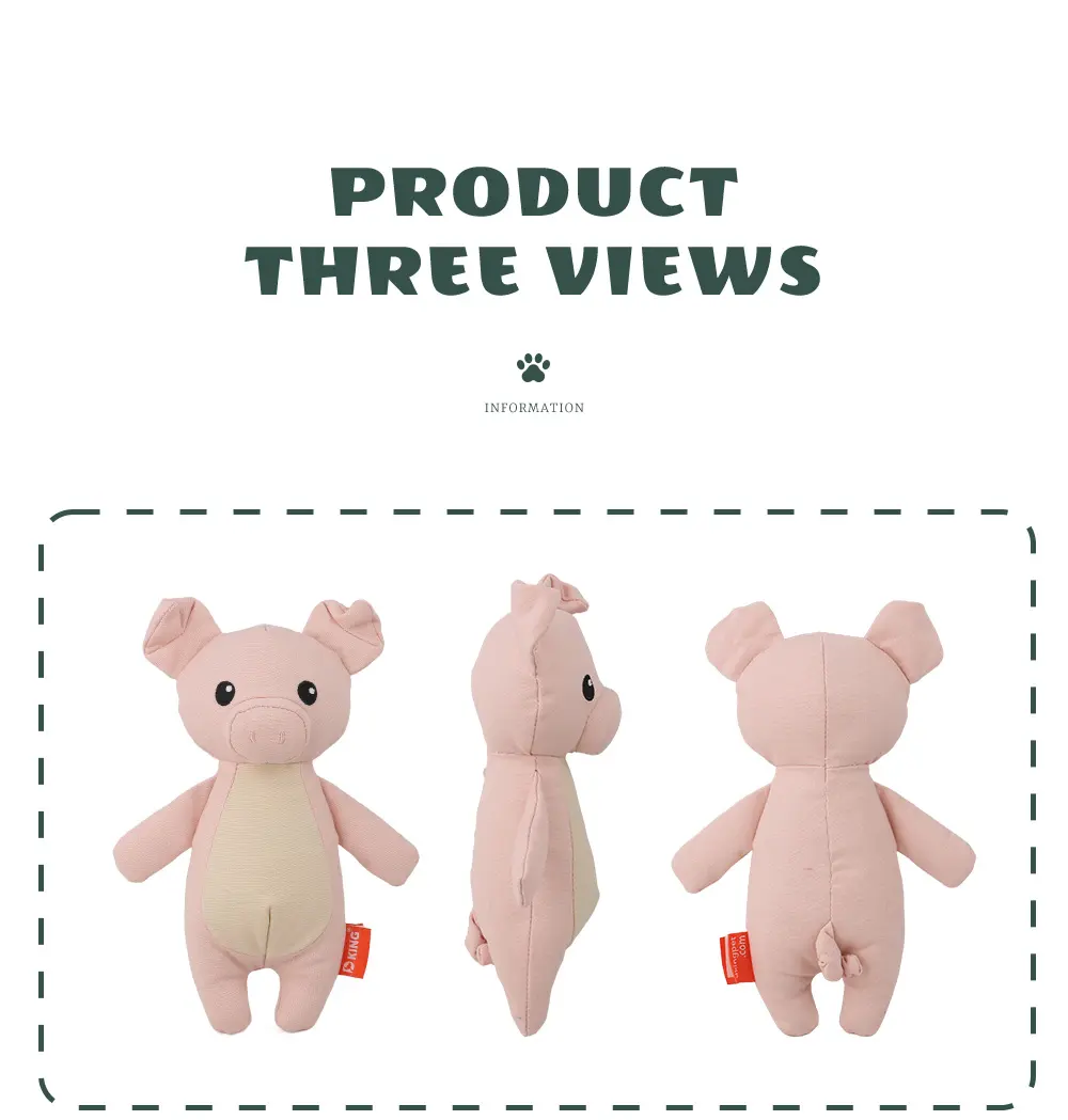Cute Animal Series Plush Toys, Adorable Appearances, Safe Materials, Accompanying Growth:Pig,Fox,Bear (8)