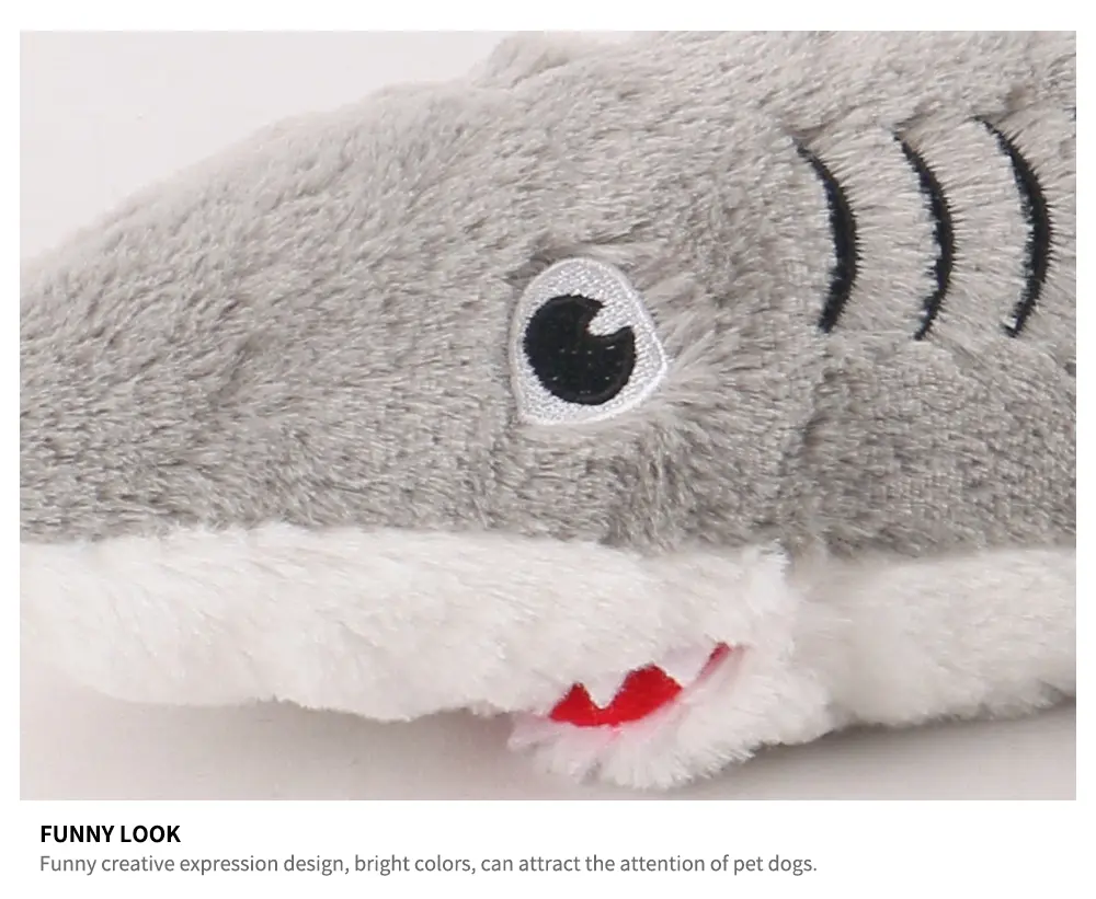 Cuddly Shark Pet Toy Soft Polyester, Lifelike Charm! (19)