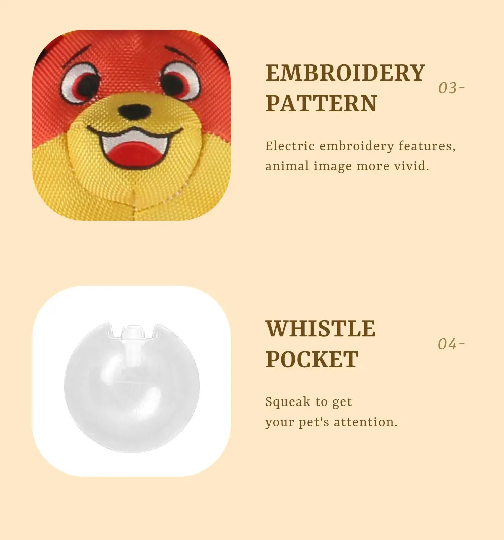 The translation of 2025 Latest Fashionable Dog Toys Durable, Safe, Eye-Catching Designs Oblate Body Squirrel, Oblate Body Koala, Oblate Body Fox (8)