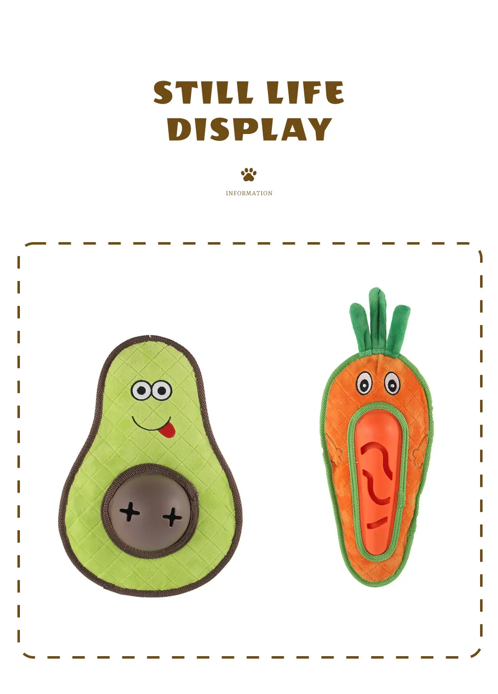 Orange & Avocado-Shaped Dog Stuffed Toys A Furry Delight for Your Canine Companion (8)