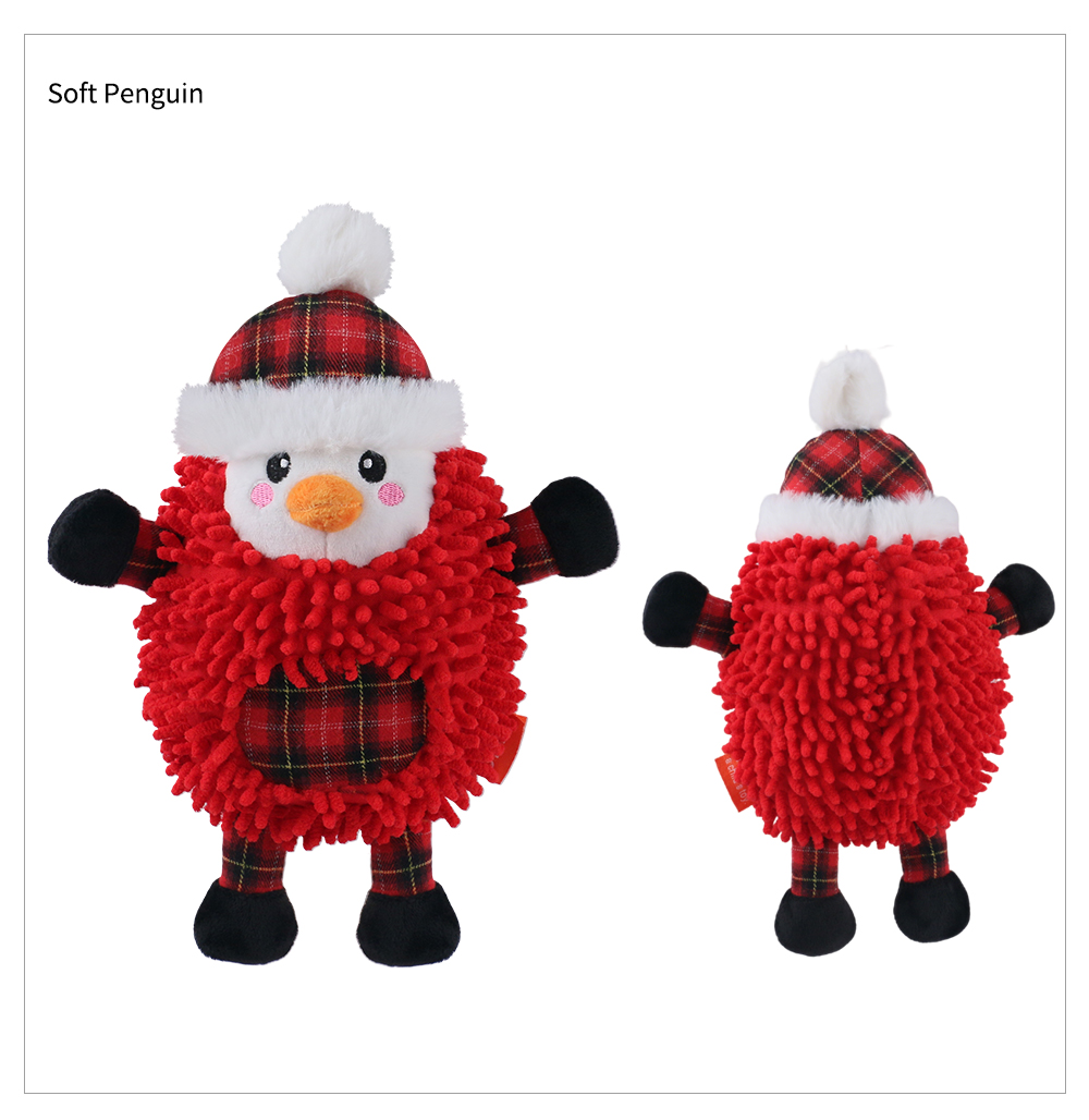 The Joyful Season Of Christmas, With Soft Plush Pet Toys Warmly Accompanying Soft Penguin, Soft Snow Man, Soft Reindeer (13)