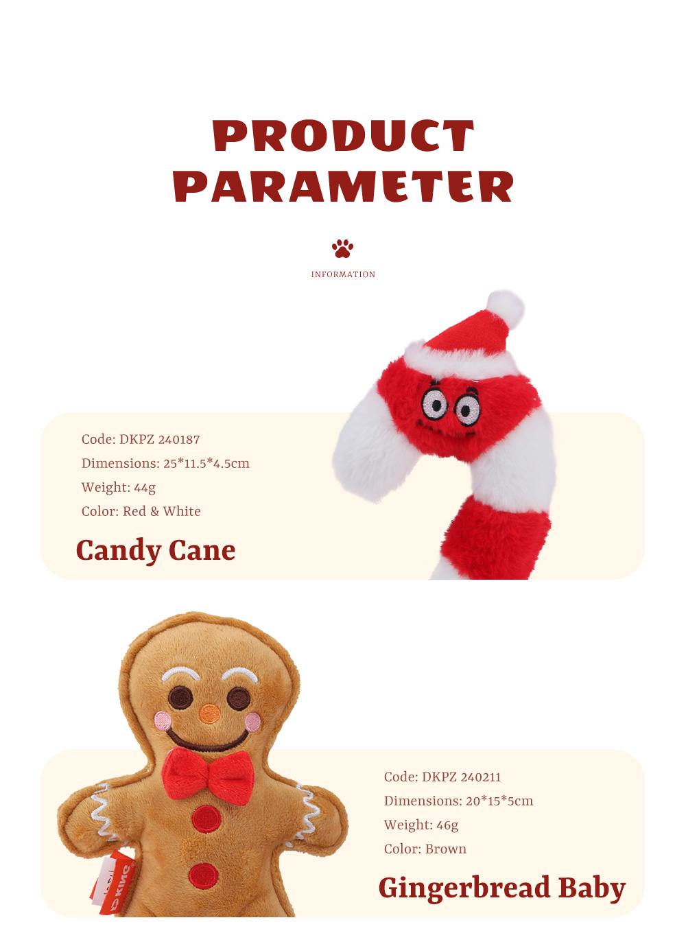 2025 Latest Innovative Dog Interactive Plush Toy Series Unveiled Candy Cane, Gingerbread Baby, Knotted Christmas TREE, Knotted Puddin (7)