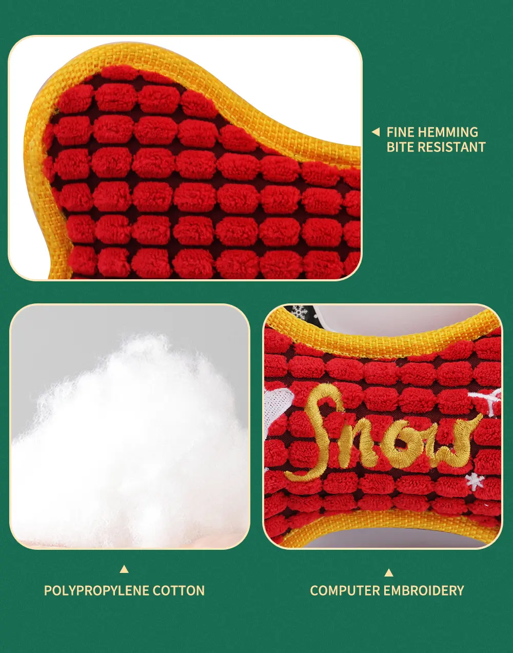 Christmas collection of squeaky plush toys Interlaced Red Bone,Interlaced Brown Bone,Interlaced Green Bone,Bounded Red Bone,Plush White Bone-1 (3)