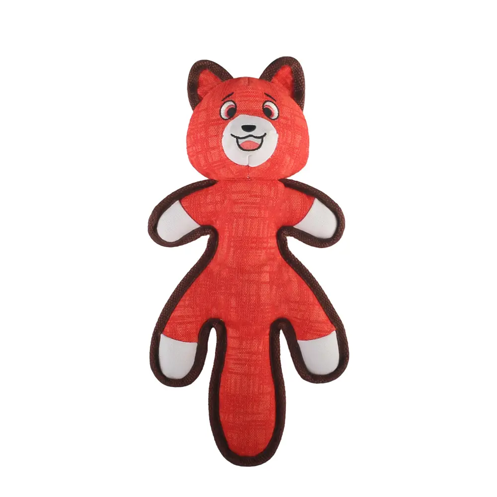 2025 New Product Classic Animal Shape Sturdy Dog Toy Collection Oblate Body Fox