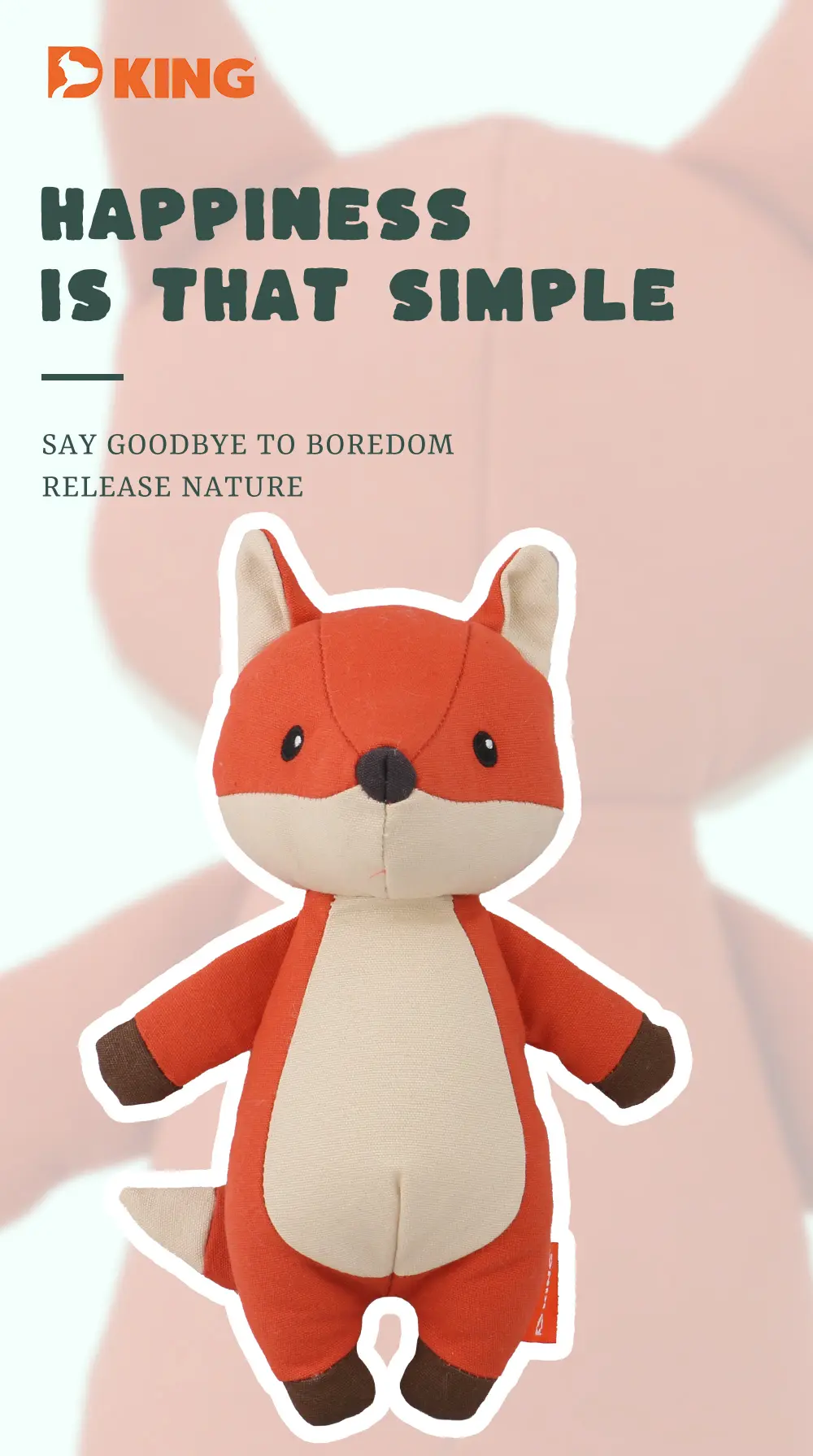 Cute Animal Series Plush Toys, Adorable Appearances, Safe Materials, Accompanying Growth:Pig,Fox,Bear (4)