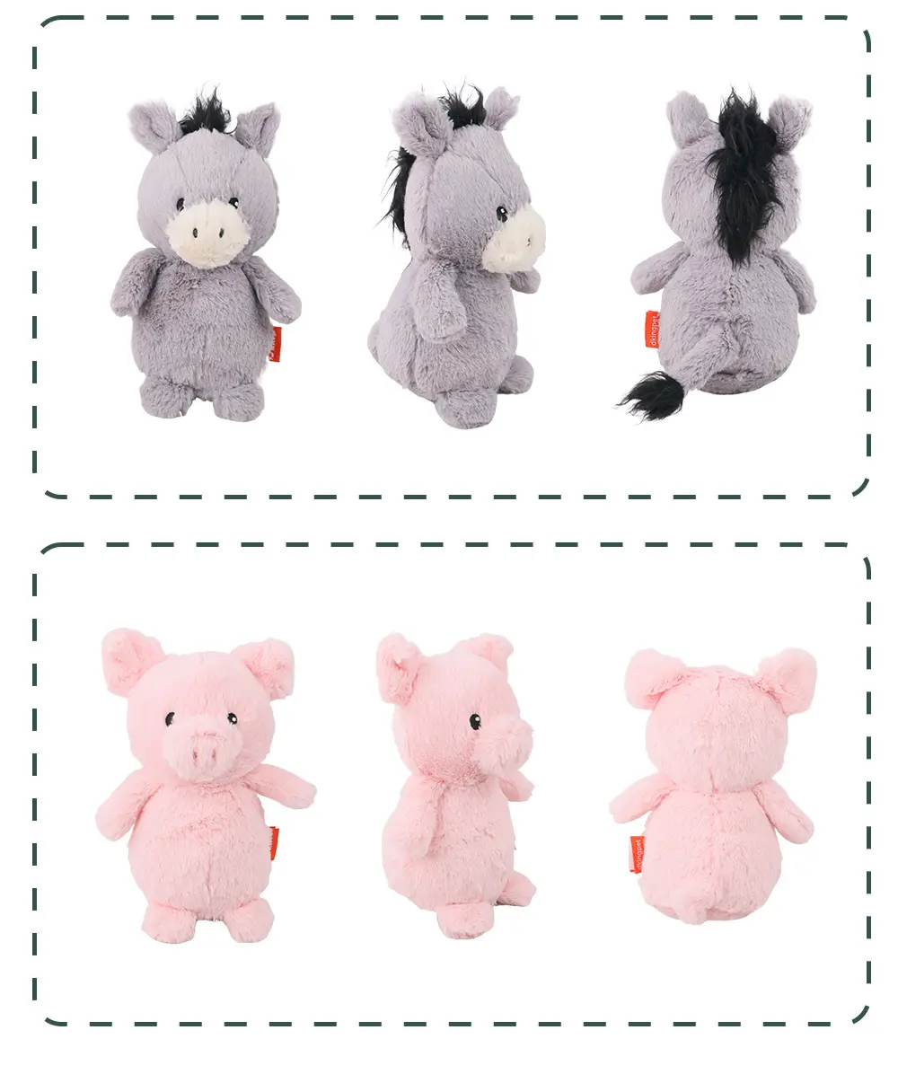 Plush Toy Series, Cute And Diverse, Soft And Comfortable, Safe Companionship:Cattle,Donkey,Pig (9)