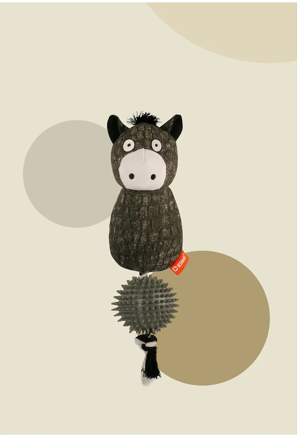 2025 New Product Classic Animal Shape Sturdy Dog Toy Collection Donkey with Thorn Ball (10)