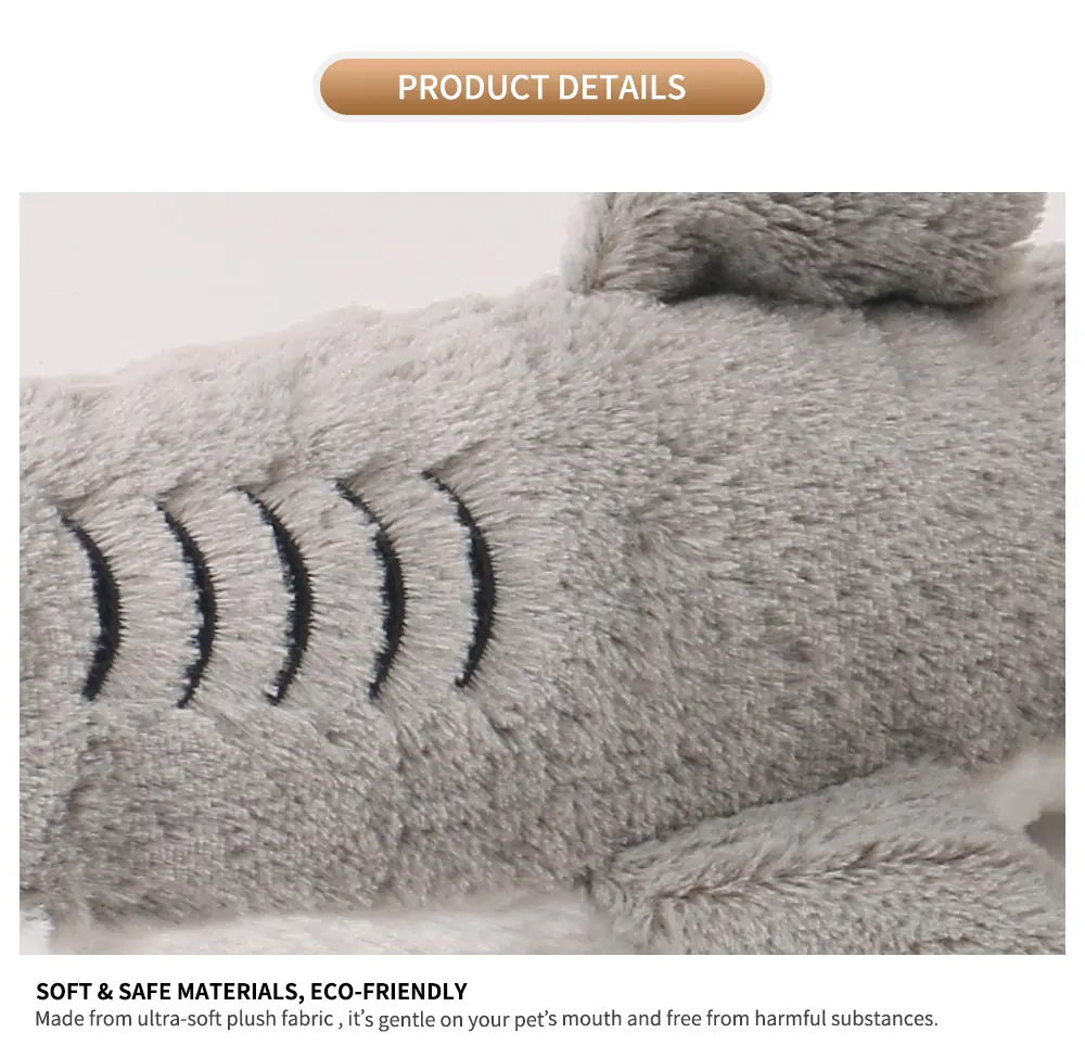 Cuddly Shark Pet Toy Soft Polyester, Lifelike Charm! (18)