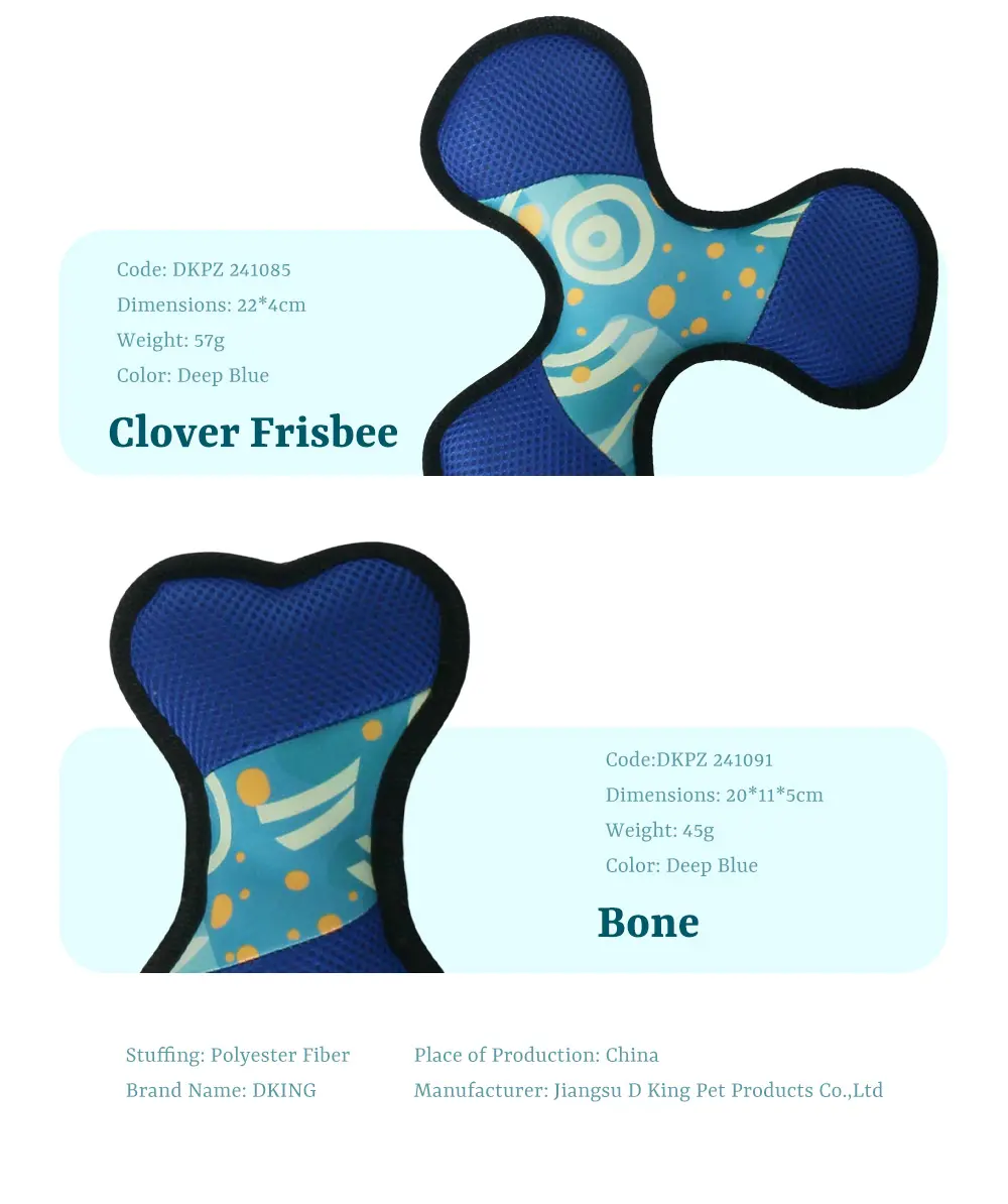 Warm Companion Dog-Exclusive Plush Toy, Safe and Non-toxic, Giving Your Beloved Pet a Cozy Hug:Circular Frisbee,Boomerang,Clover Frisbee,Bone (4)