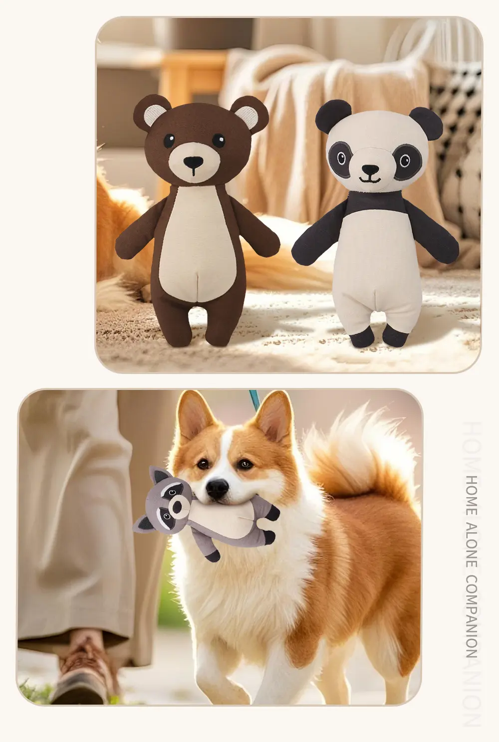 Pet Plush Toy Series Lifelike and Adorable, Bringing Endless Joyful Moments Bear, Raccoon, panda (9)